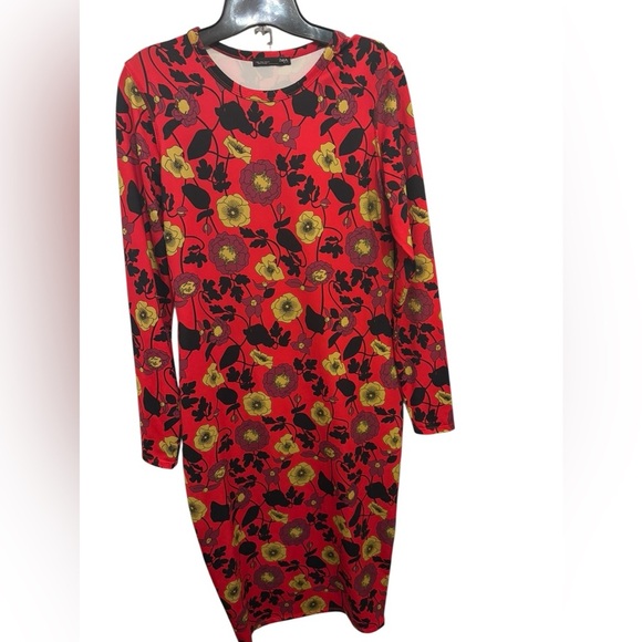 Zara Pink and Yellow Floral Long Sleeve Dress - Picture 3 of 5